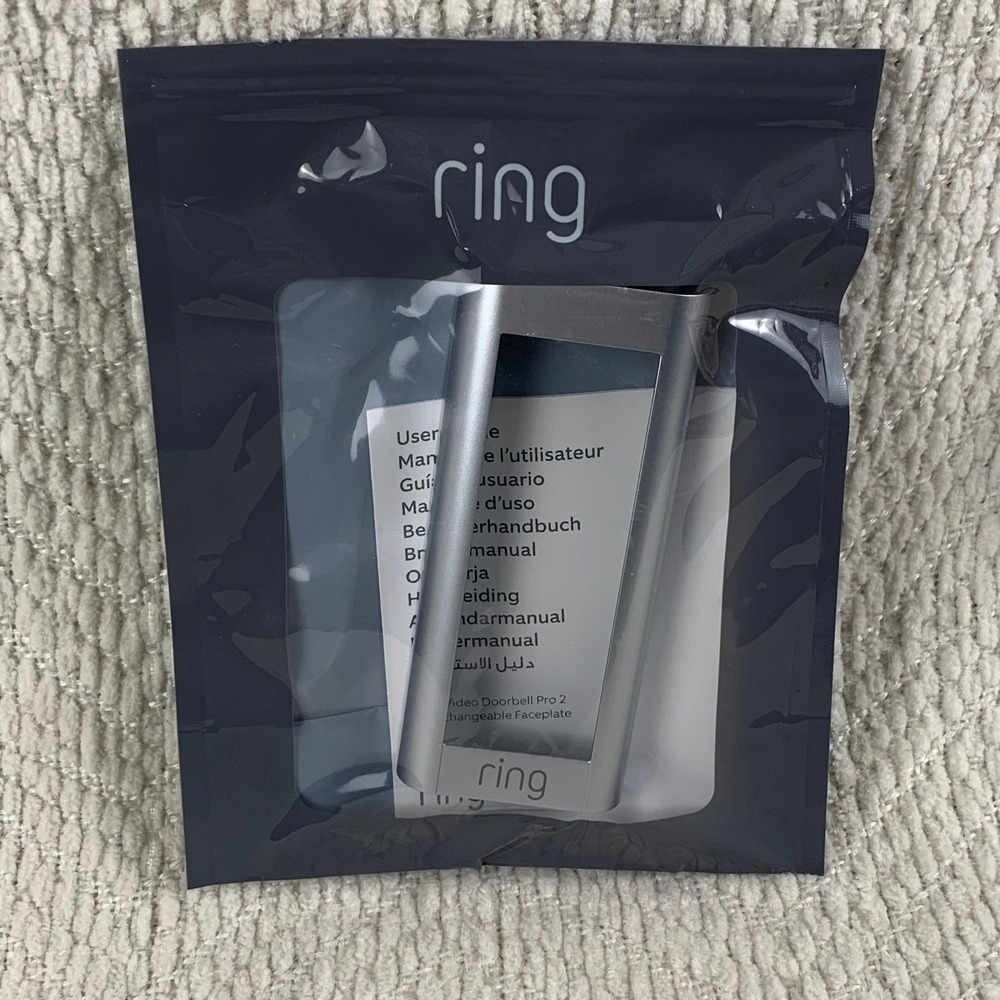 Ring Video Doorbell Pro 2 Interchangeable Cover Faceplate Silver / Satin Nickel‎